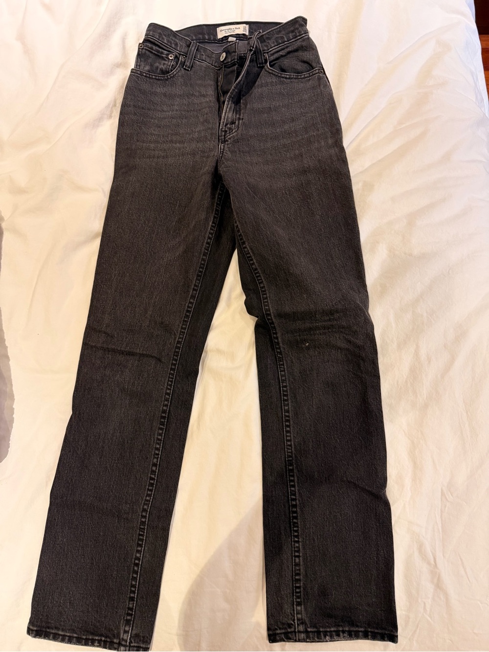 Abercrombie & Fitch Black High-Rise Straight Jeans